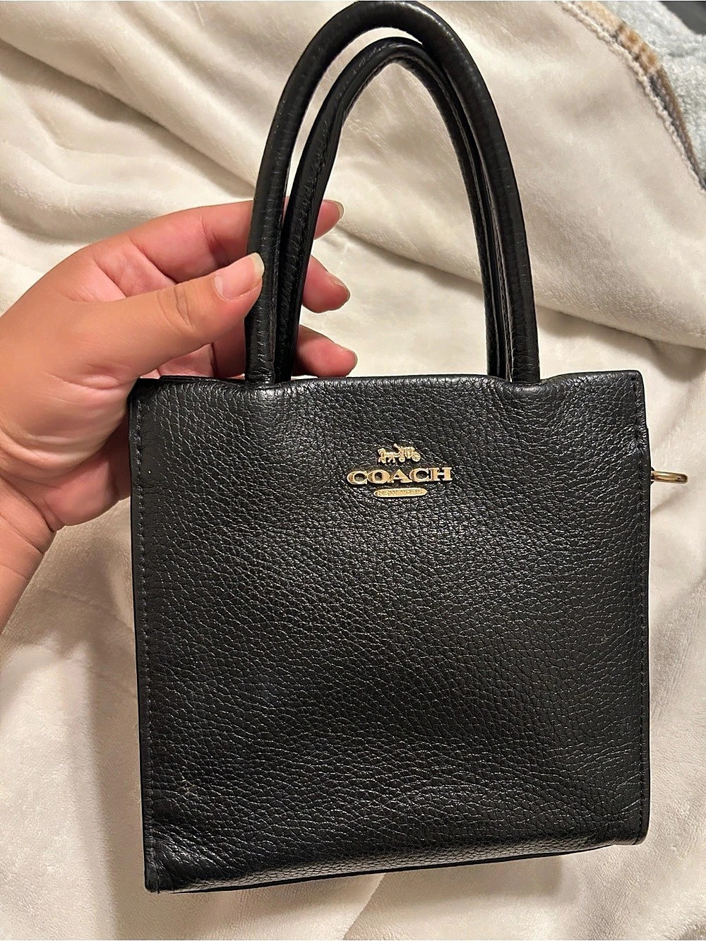 Coach Black Satchel with Shoulder Strap